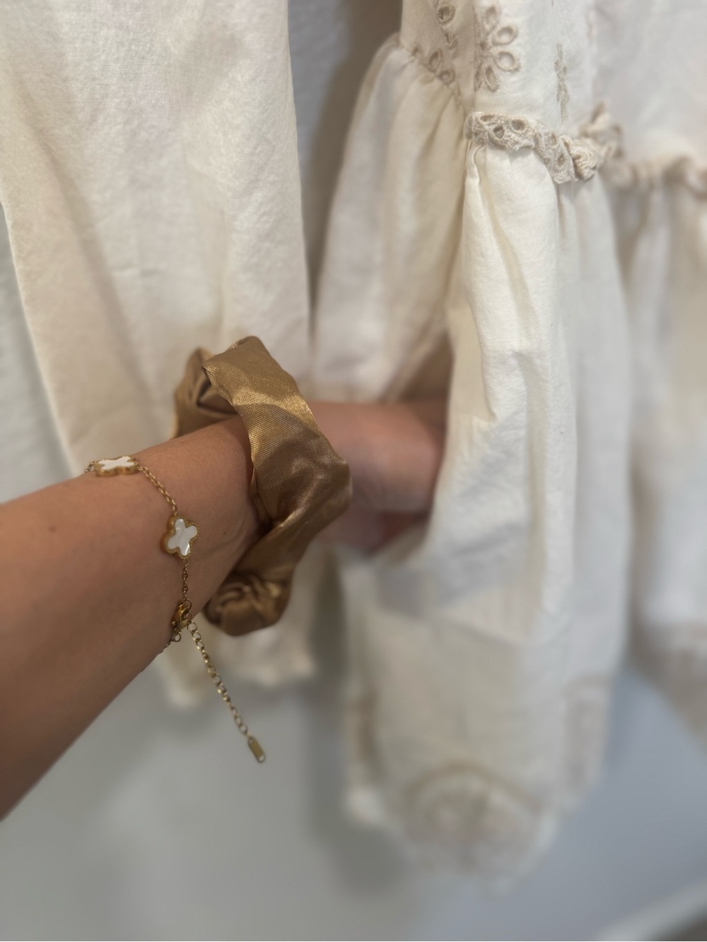 American Eagle Outfitters Cream Long-Sleeve Lace-Hem Mini Dress - Picture 6 of 6
